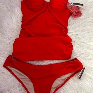 Victoria’s Secret Swimsuit Bikini Tank Set Red 32B/M Brand New